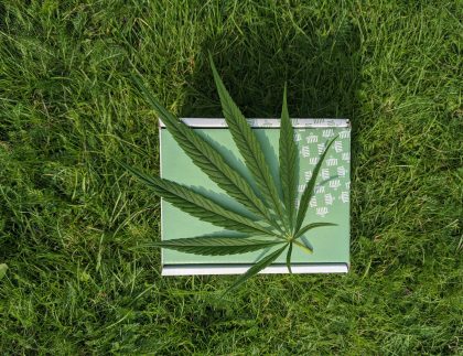 Parcel with a cannabis leaf on top